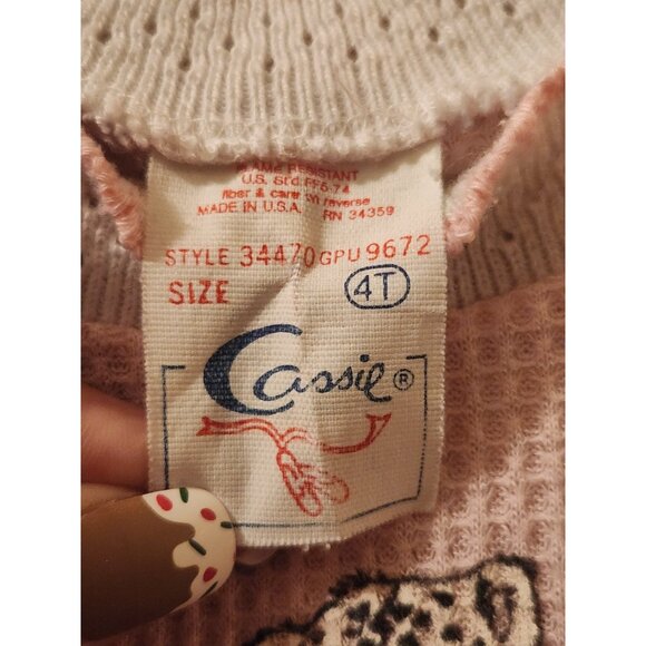 Vintage 90s Cassie Brand Cat Nap Girls Sweater 4T - Picture 3 of 4